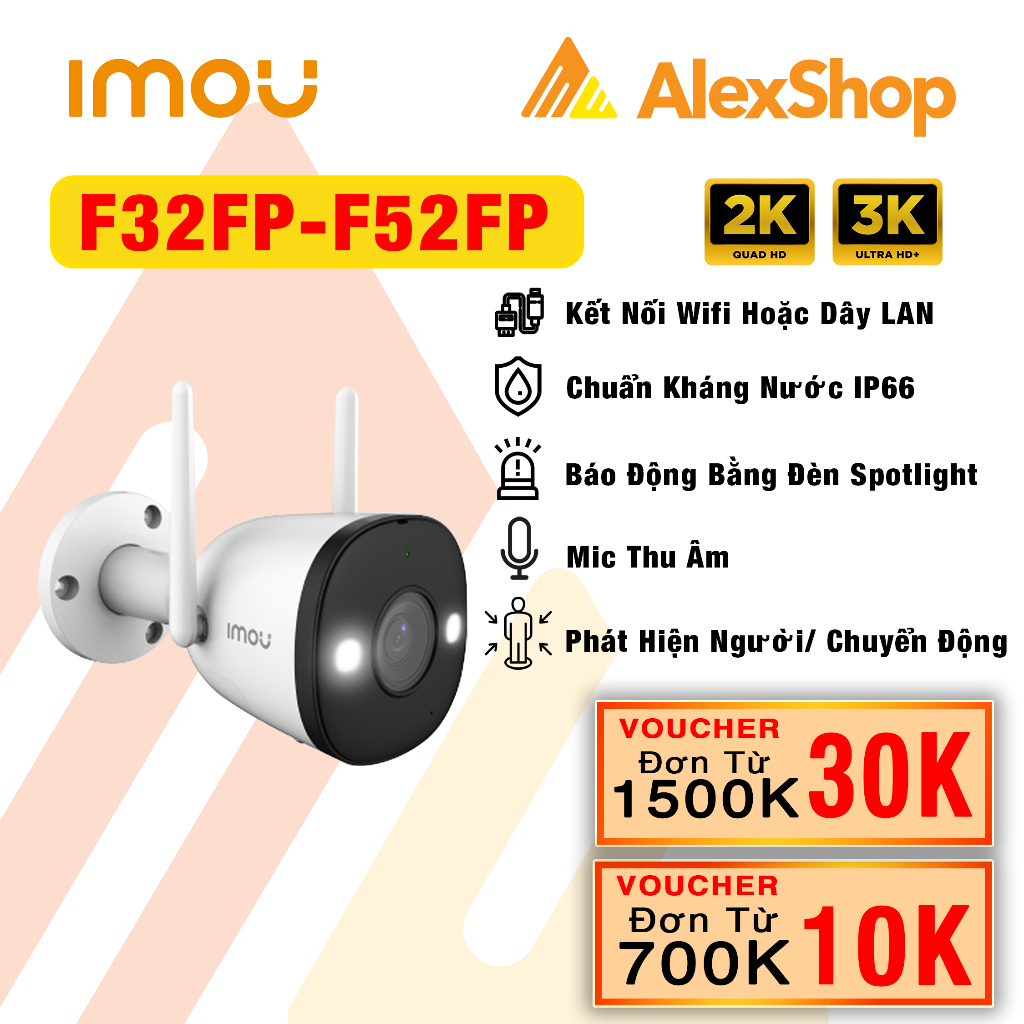 [3M5M] Imou F32FP F52FP Camera, Fixed Angle Outdoor Camera, IP 67