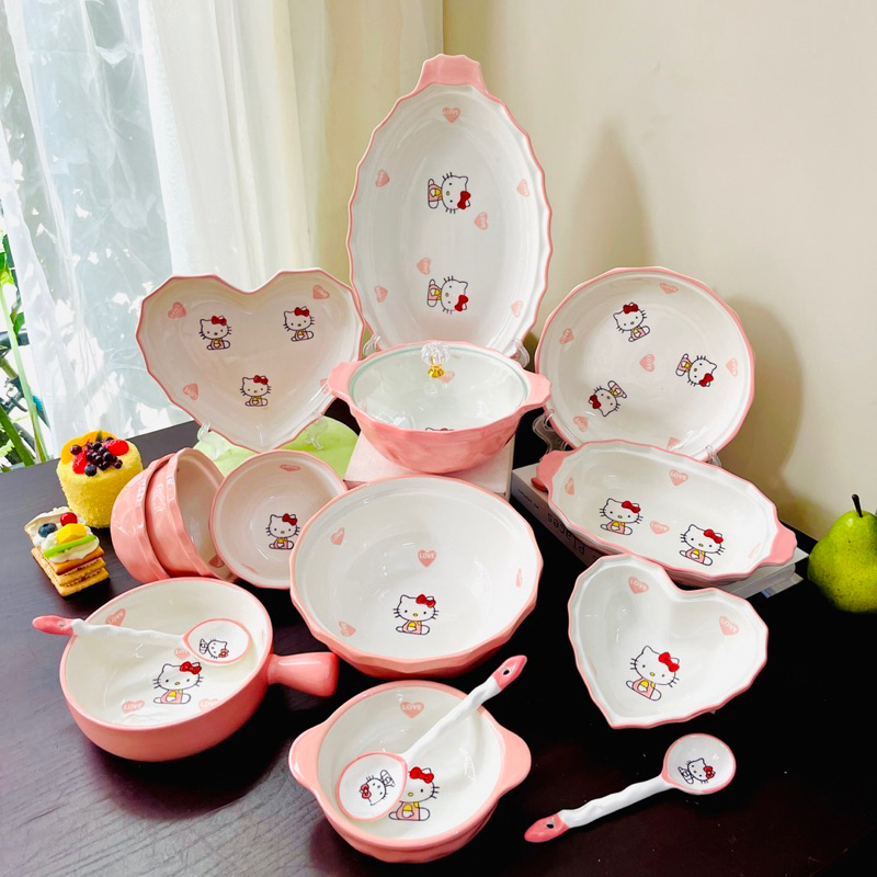 Deco ceramic dishes, cute dishes, rice bowls, tea bowls, cute Hello ...