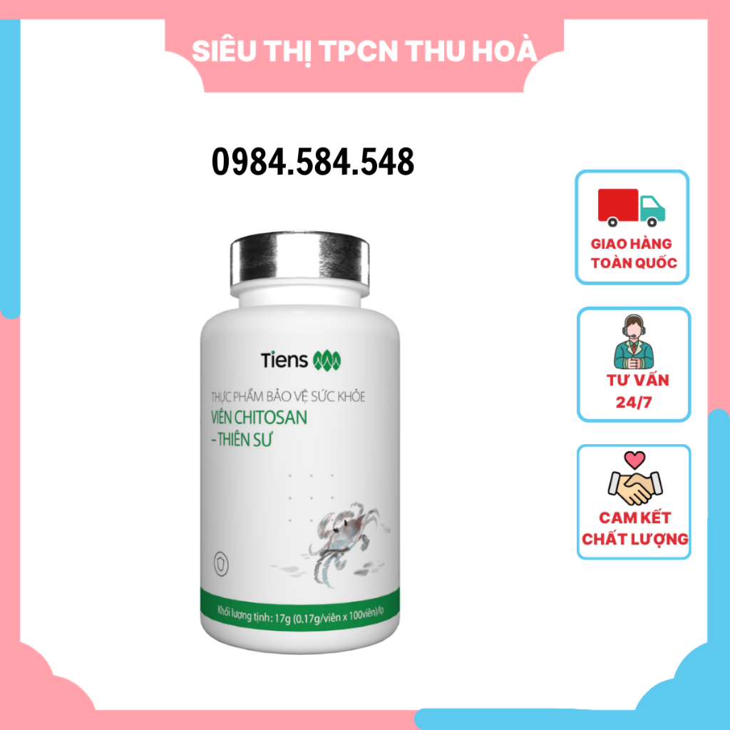 Chitosan Tiens Thien Su Tablet Box Of 100 Tablets - Thu Hoa Functional ...