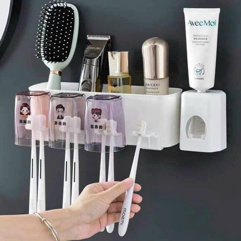 4 Cup Automatic Toothpaste Release Set (The Product Includes Wall Patch ...