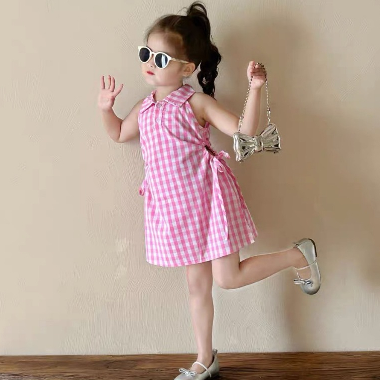 Baby girl dress Baby girl dress with collar and waist for girls from