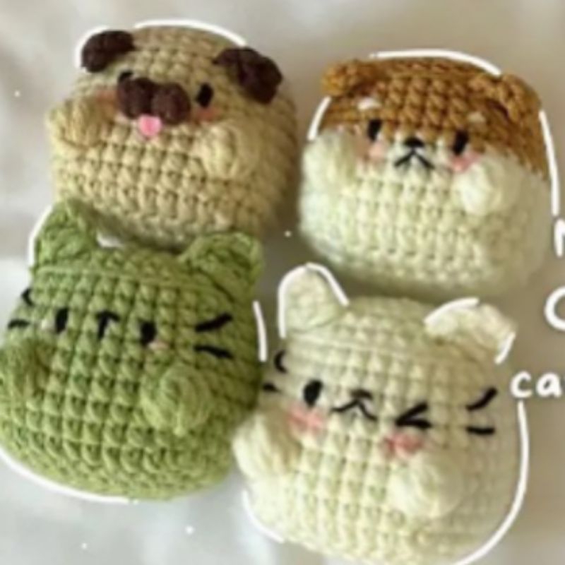Extremely adorable and adorable dog and cat keychains made of handmade ...