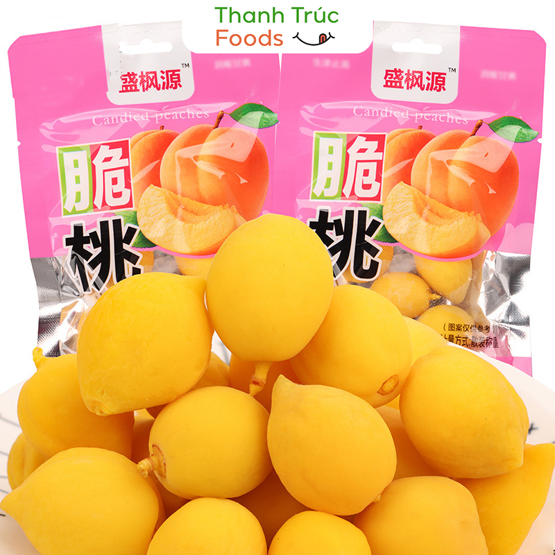 Delicious Chinese domestic sweet and sour crispy yellow peaches, 60g pack, instant fruit, Thanh