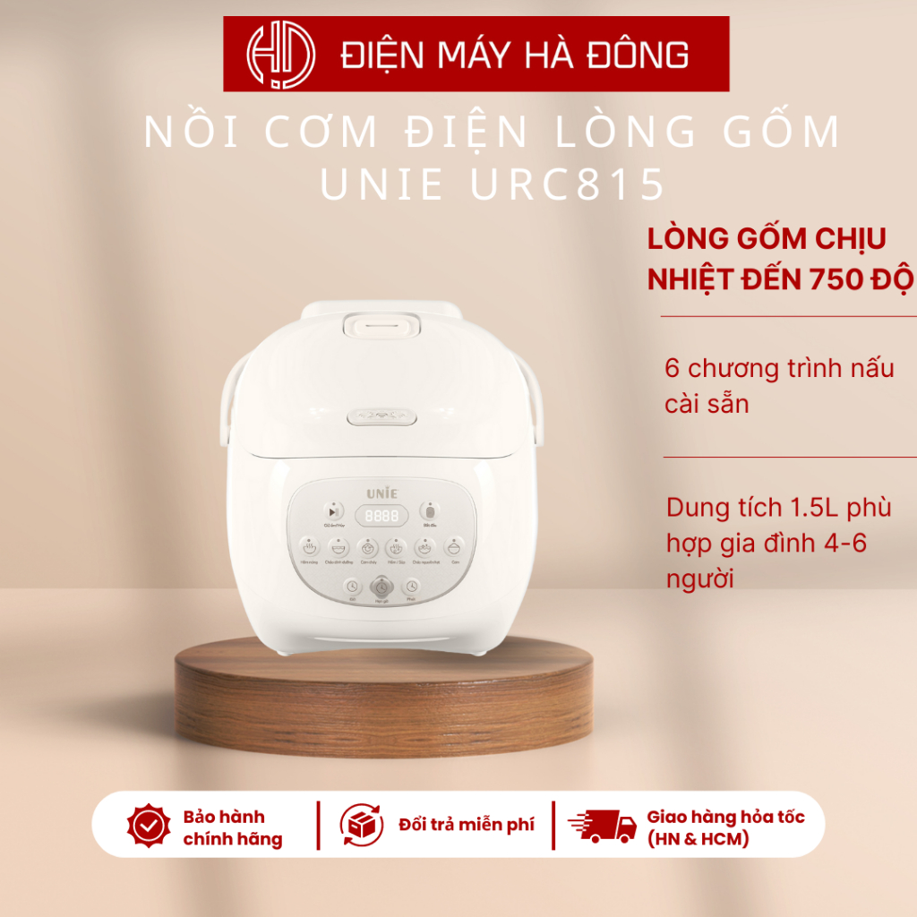 Unie URC815 ceramic rice cooker, 1.5L capacity for families of 4-6 ...