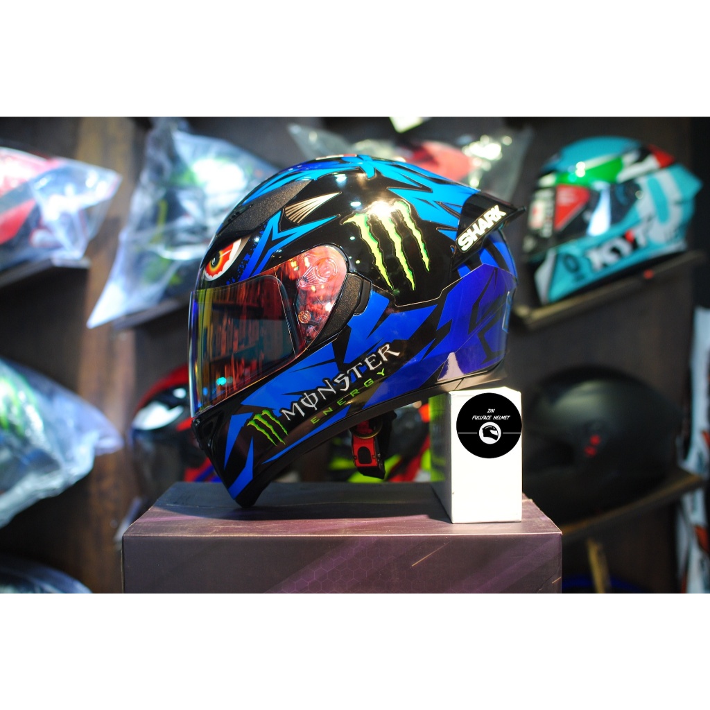 royal-m138-shark-dragon-monster-fullface-helmet-blue-shopee-malaysia