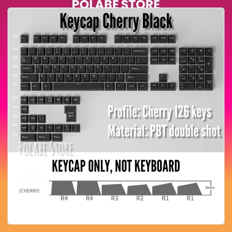 Button Keycap Aifei WoB White on Black CMK Aifei Cherry Profile ...