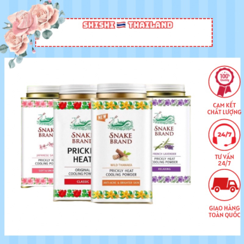 Snake Brand Prickly Heat Cold Powder 140g Thailand Supports Oil ...