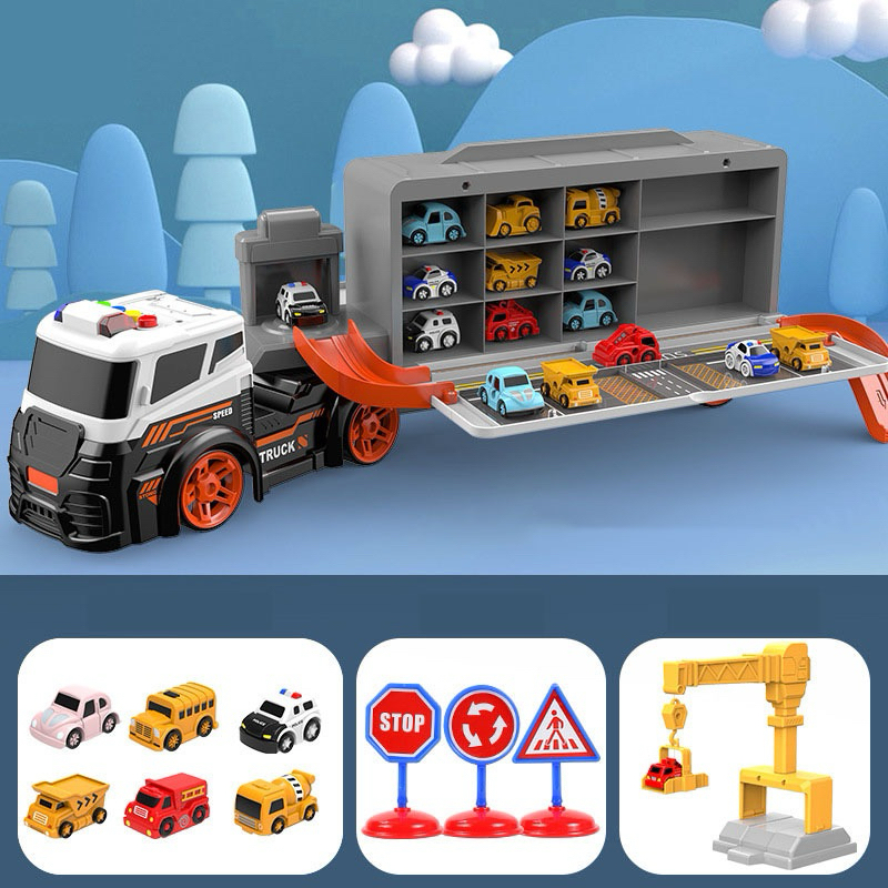 Container truck toy set transforms into a racetrack | Shopee Malaysia