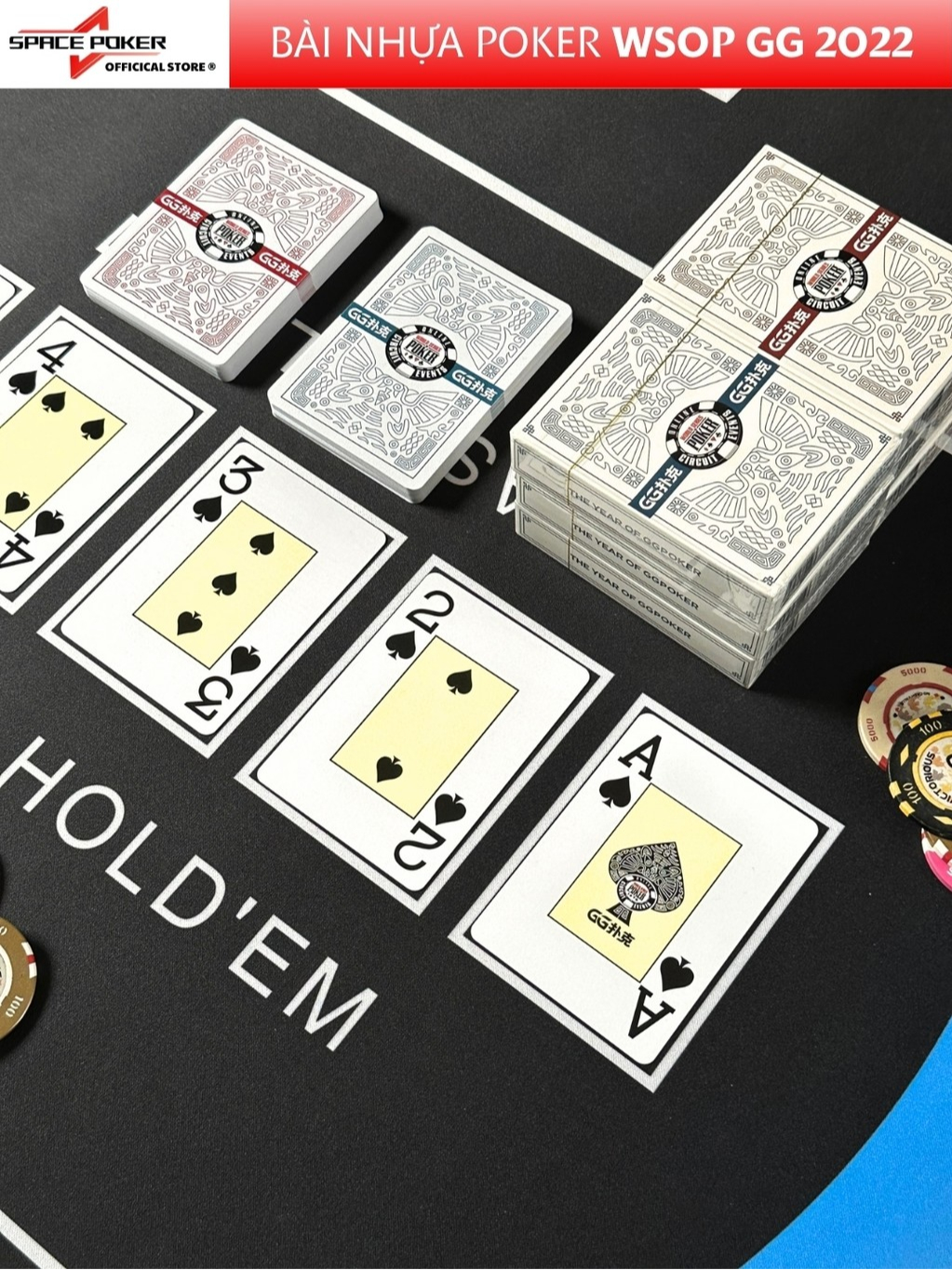 Wsop GG 2022 Poker Vietnam plastic playing cards set, high quality PVC ...