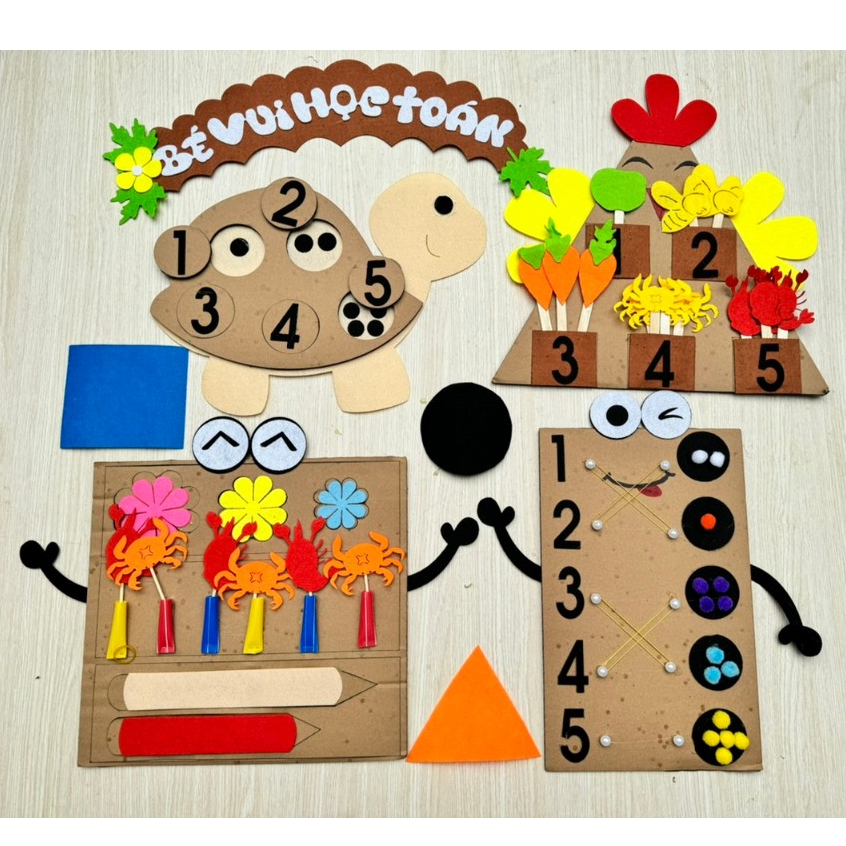 3 year old math board (1-5) in turtle shape used to decorate children ...