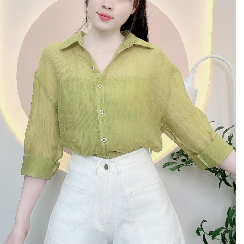 (With Laces) SET Of Soft, Cool And Light Silk Chiffon Women'S Shirt ...