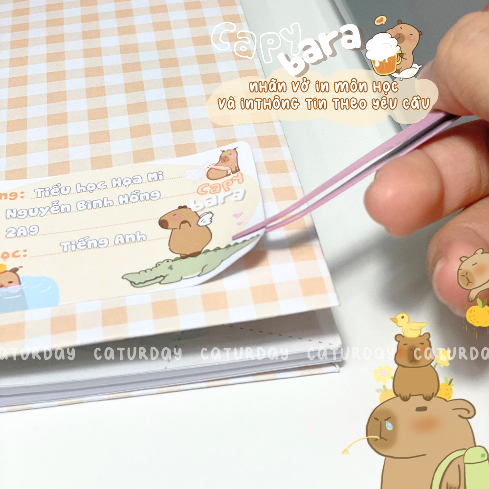 CAPYBARA SUBJECT notebook labels printed with information on request ...