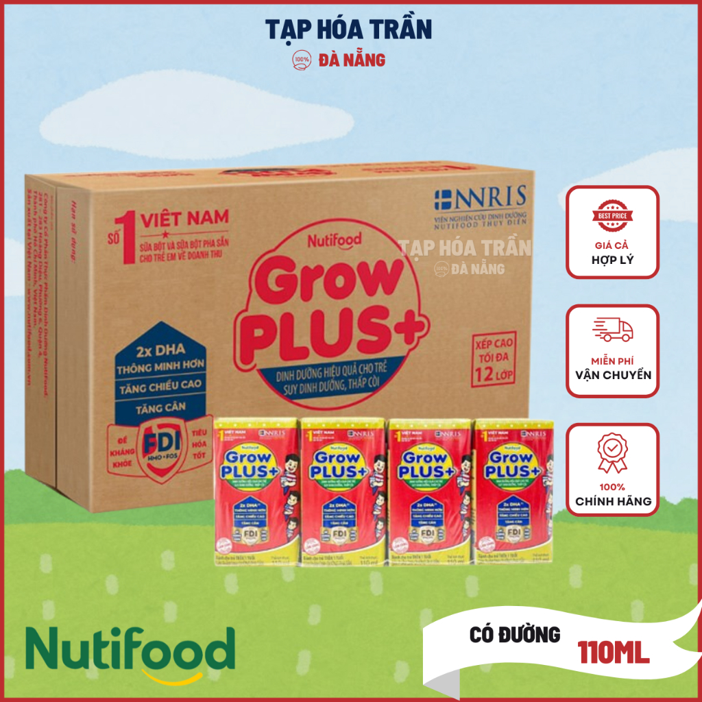 [110ml] Red Nutifood GrowPLUS+ Ready-to-Drink Milk Carton (Nutrition ...
