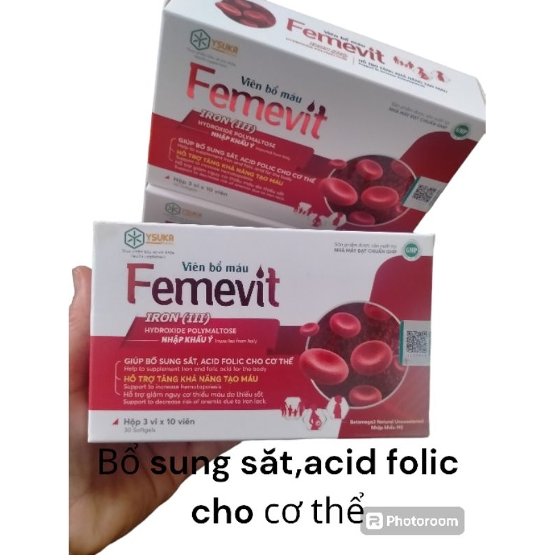 Femevit blood supplement box of 3 blisters of 10 tablets supplementing ...