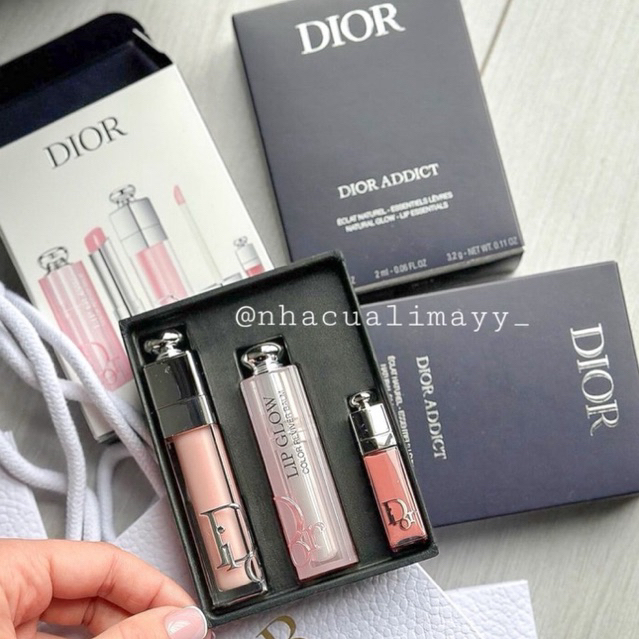 Set Of 3 Piece Dior Addict Natural Glow Lip Essentials | Shopee Malaysia
