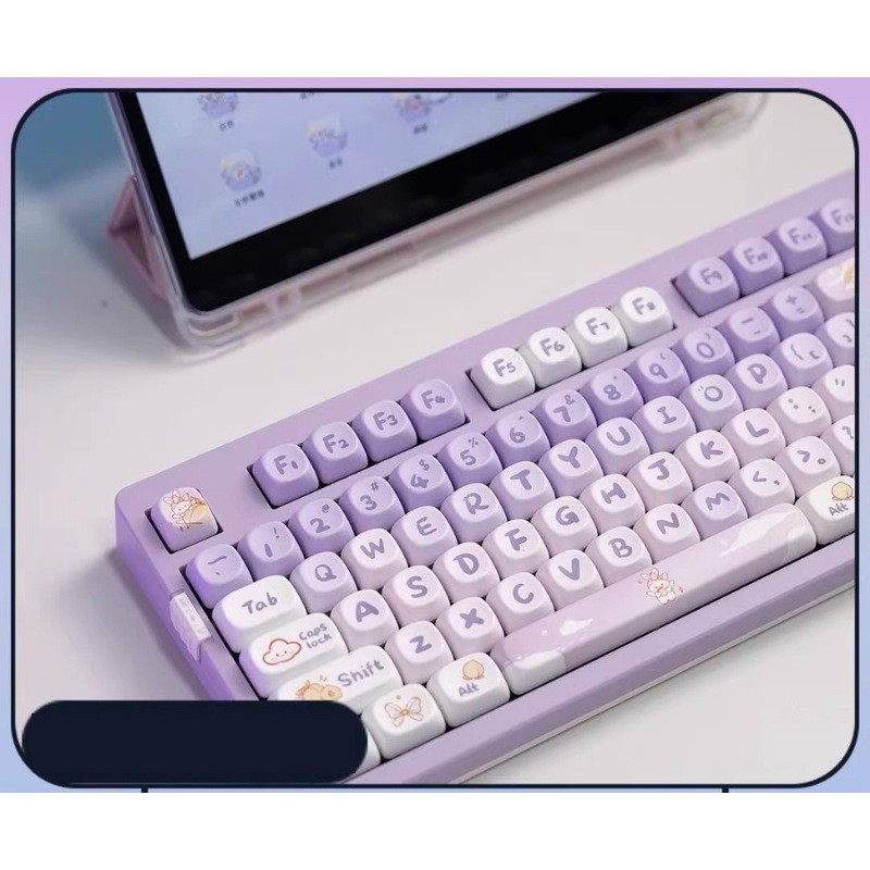 Mechanical Keyboard Button Set | Keycap MOA Purple Rabbit | Pbt Dyesub ...