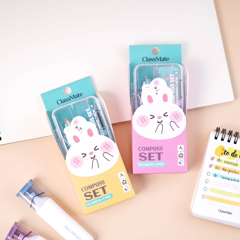 Compa 7 Tool Set Piece CLASSMATE Funtime Rabbit Shape with Compa, Eke ...