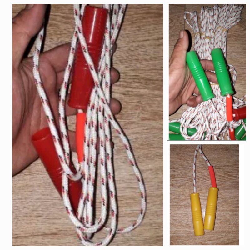 A plastic-rolled exercise jumping rope_ parachute fabric rope 2 meters ...
