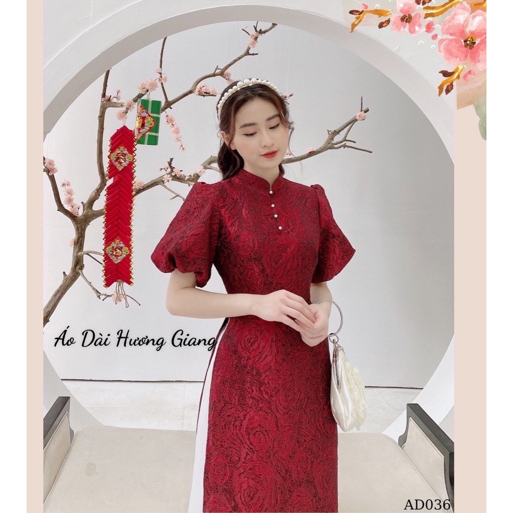 Youthful Innovative Ao Dai - Huong Giang Ao Dai - Standing Foam Brocade ...