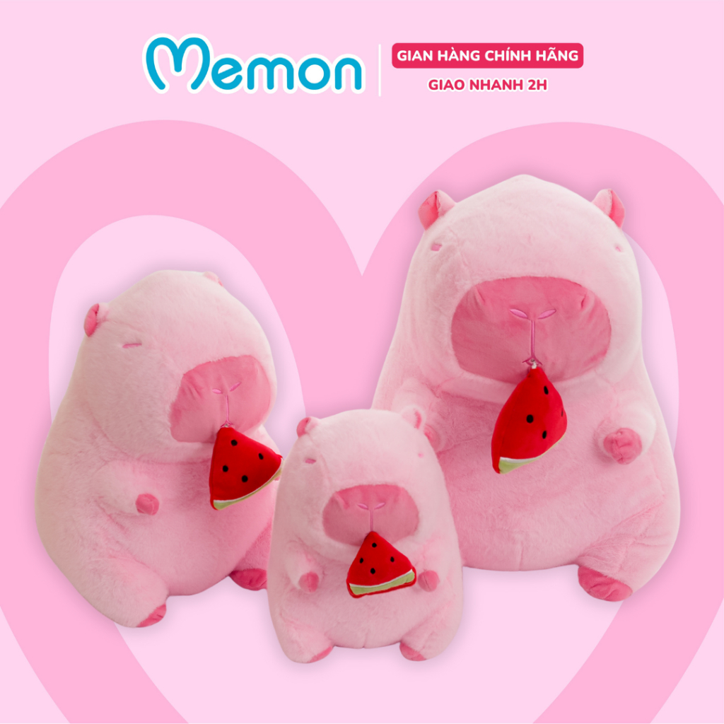 Capybara Pink Teddy Bear Memon Watermelon Withdrawal - Premium Cute ...