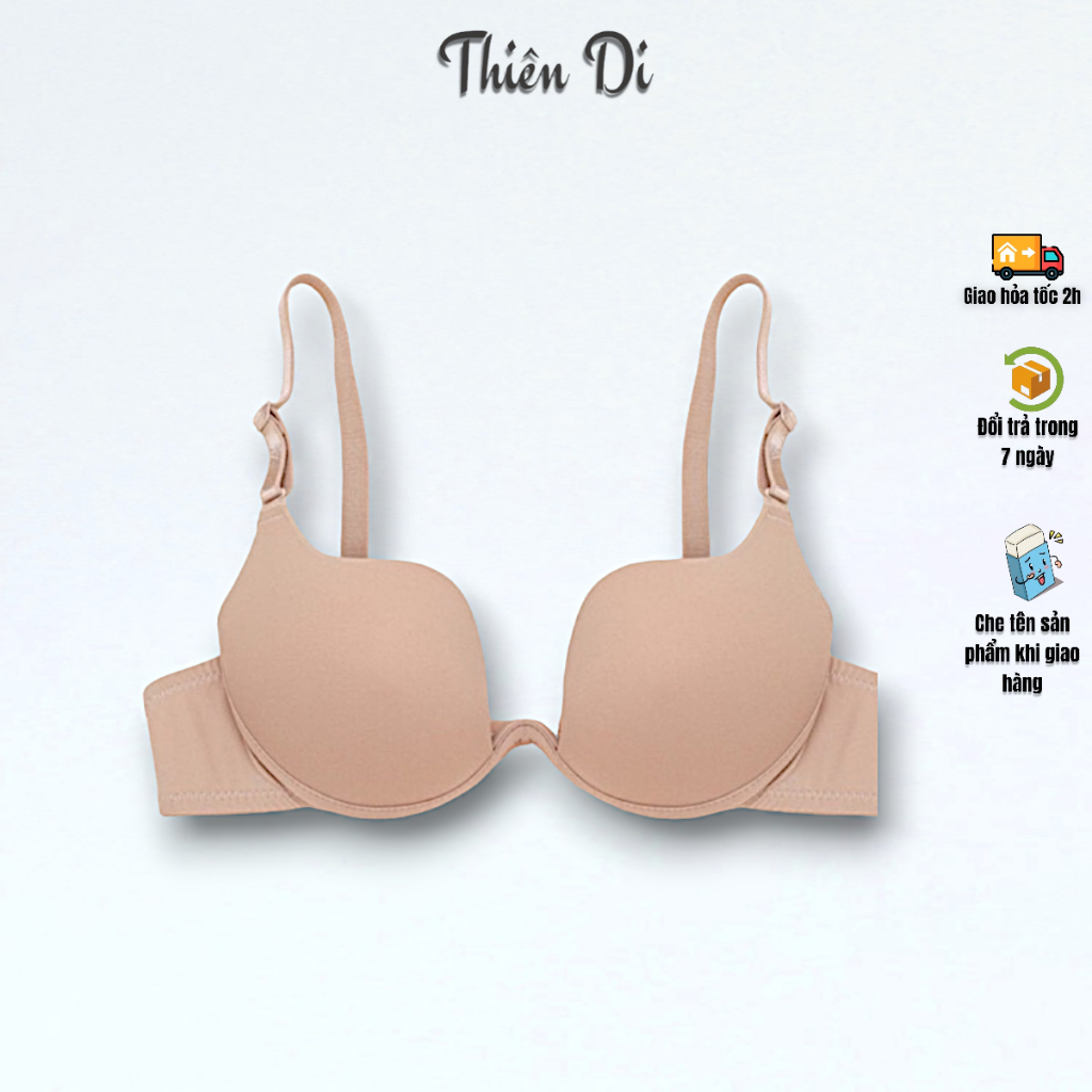 Foam bra with U-shaped chest cutout, cold elastic to create V-shaped ...