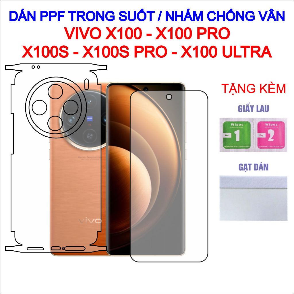 Ppf stickers for Vivo X100, X100 Pro, X100S, X100S Pro, X100 Ultra with ...