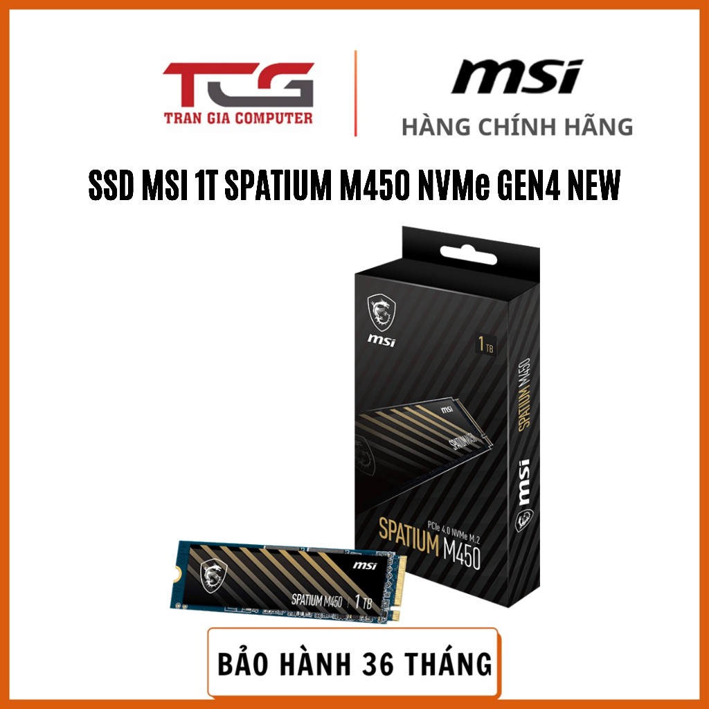 Msi SPATIUM M450 SSD Hard Drive 1TB PCIE 4.0 NVMe M.2 2280 PCIE GEN4x4 ...