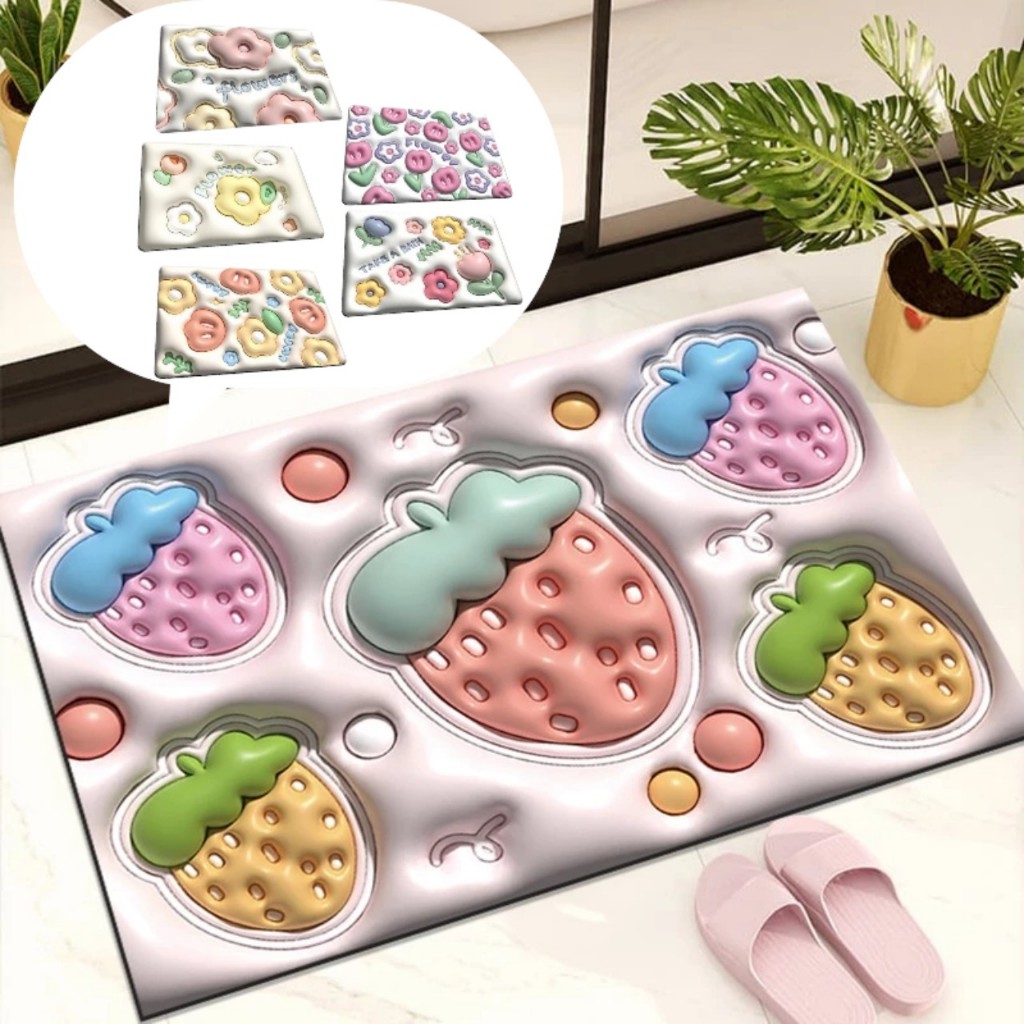 5d Foot Cleaning Mat Vivid Pattern Super Anti-Slip Floor Mat (Random ...