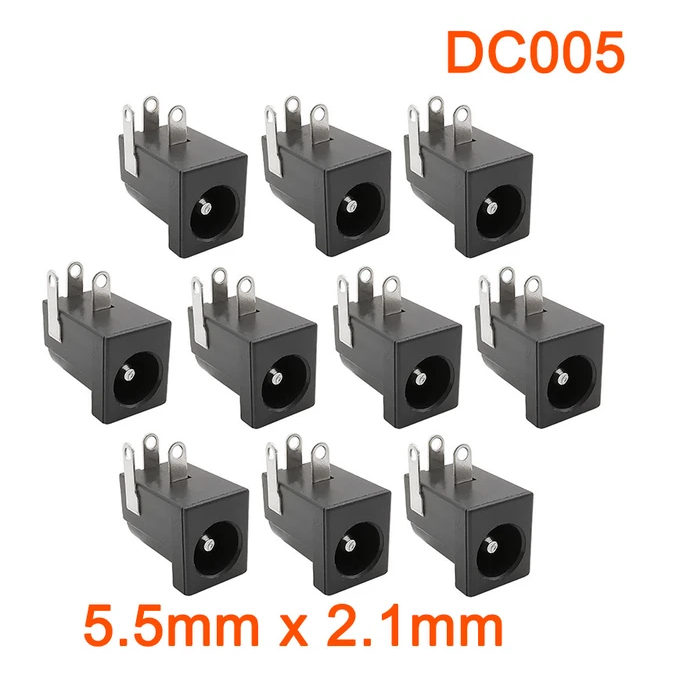 Combo of 10 DC 5.5mm PCB power heads (DC heads mounted on the board ...