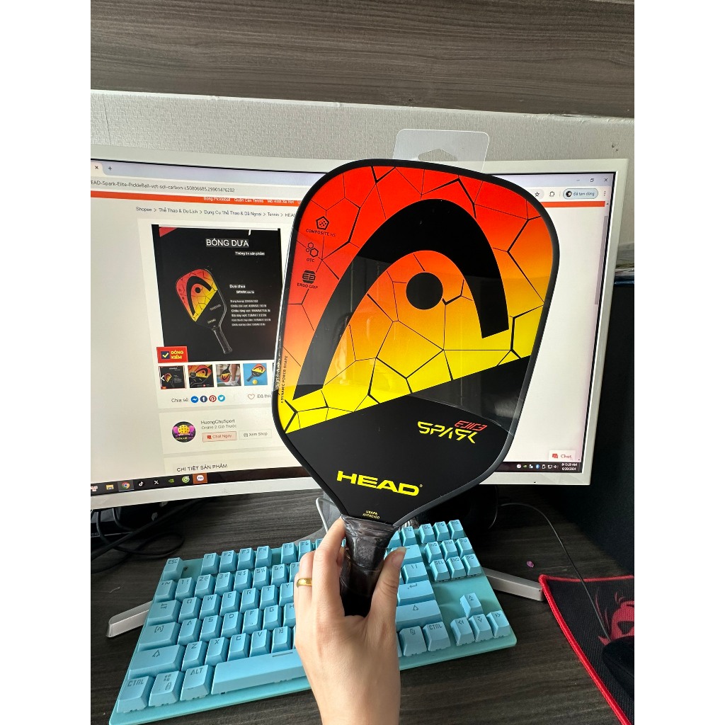 HEAD Spark Elite PickleBall carbon fiber racket | Shopee Malaysia