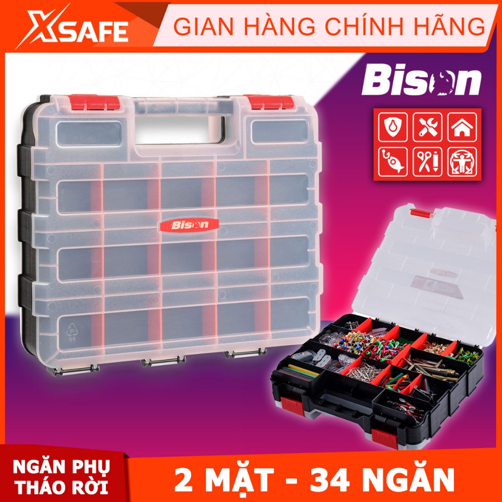 Bison BS double-sided plastic parts storage box322887 Multiple ...