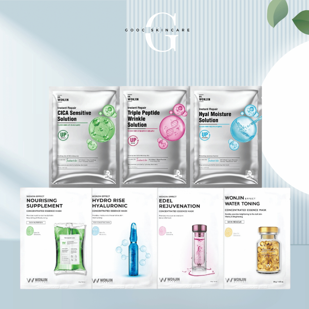 Lot De 10 Masques Beauté Wonjin - Masques Coréens Au Collagène Et Acide Hyaluronique - Neufs