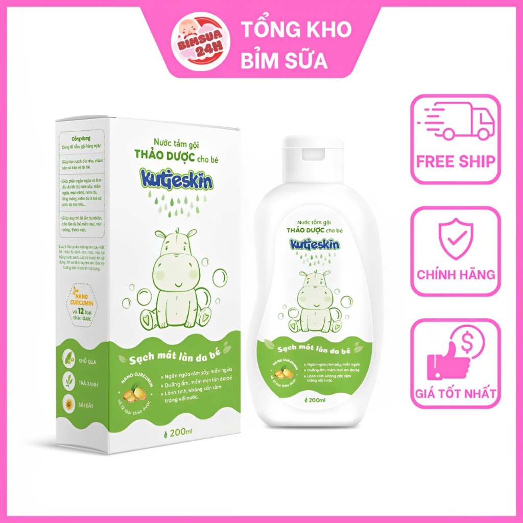 Kutieskin herbal baby shampoo 100% natural, reduces itching, heat rash ...