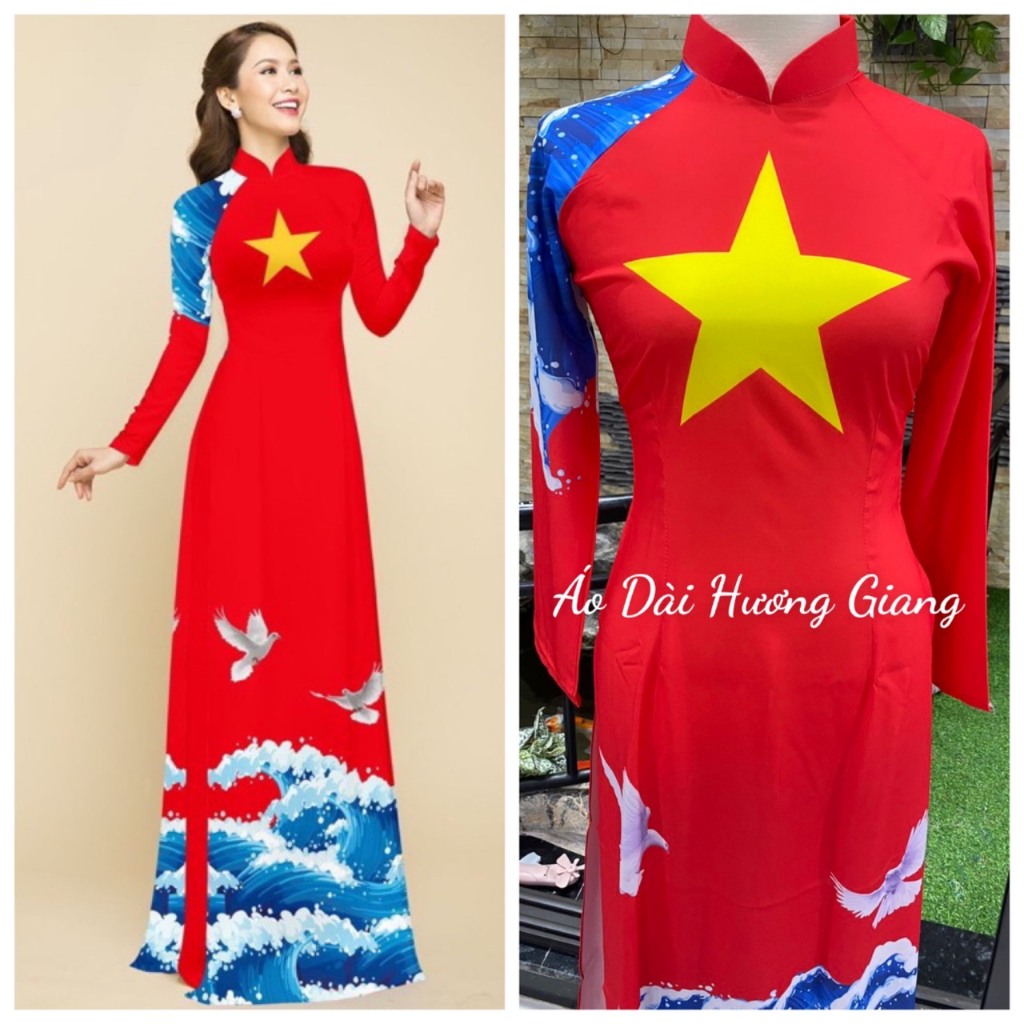 Uniform yellow ao dai - Huong Giang Ao Dai - A12.3 - 3D printed pattern ...