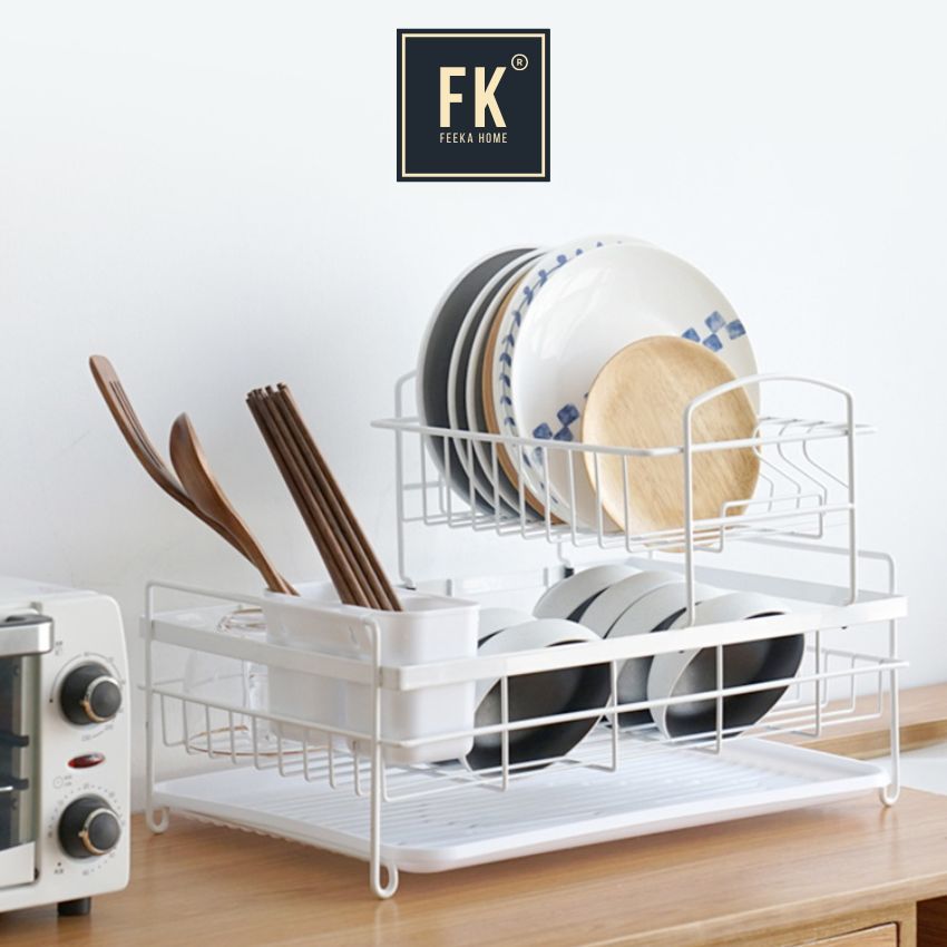 Smart 2-tier dish and dish rack with tray, bowl rack and anti-rust 304 ...