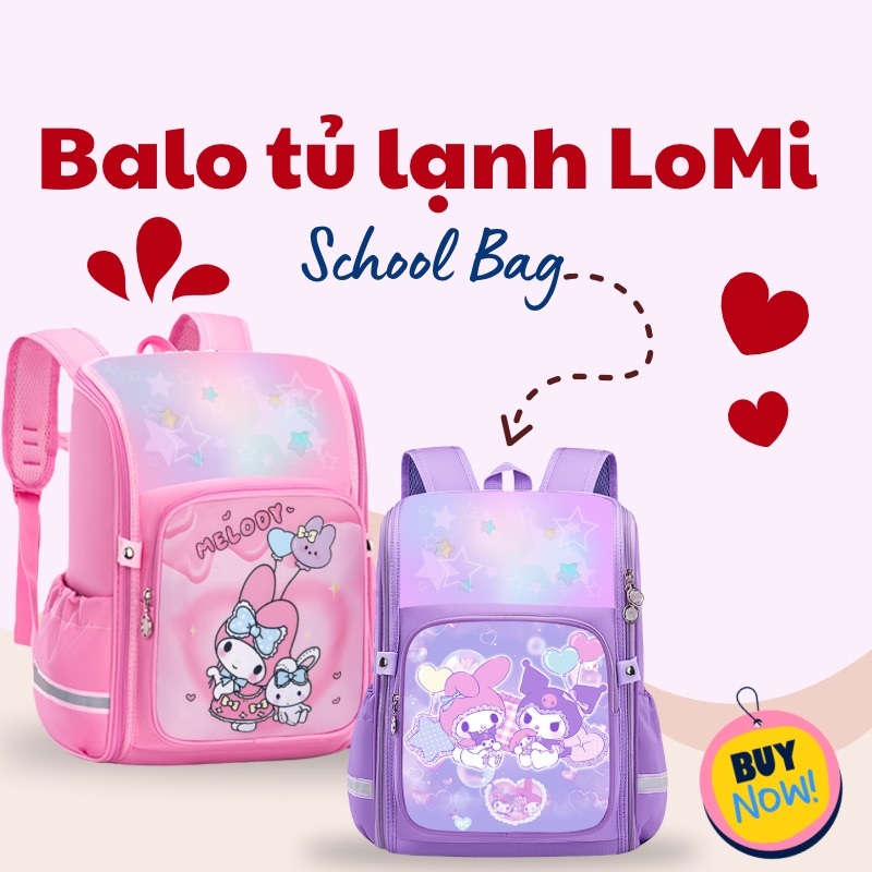 Primary school backpack for girls Level 1 Standing shape with cute and ...