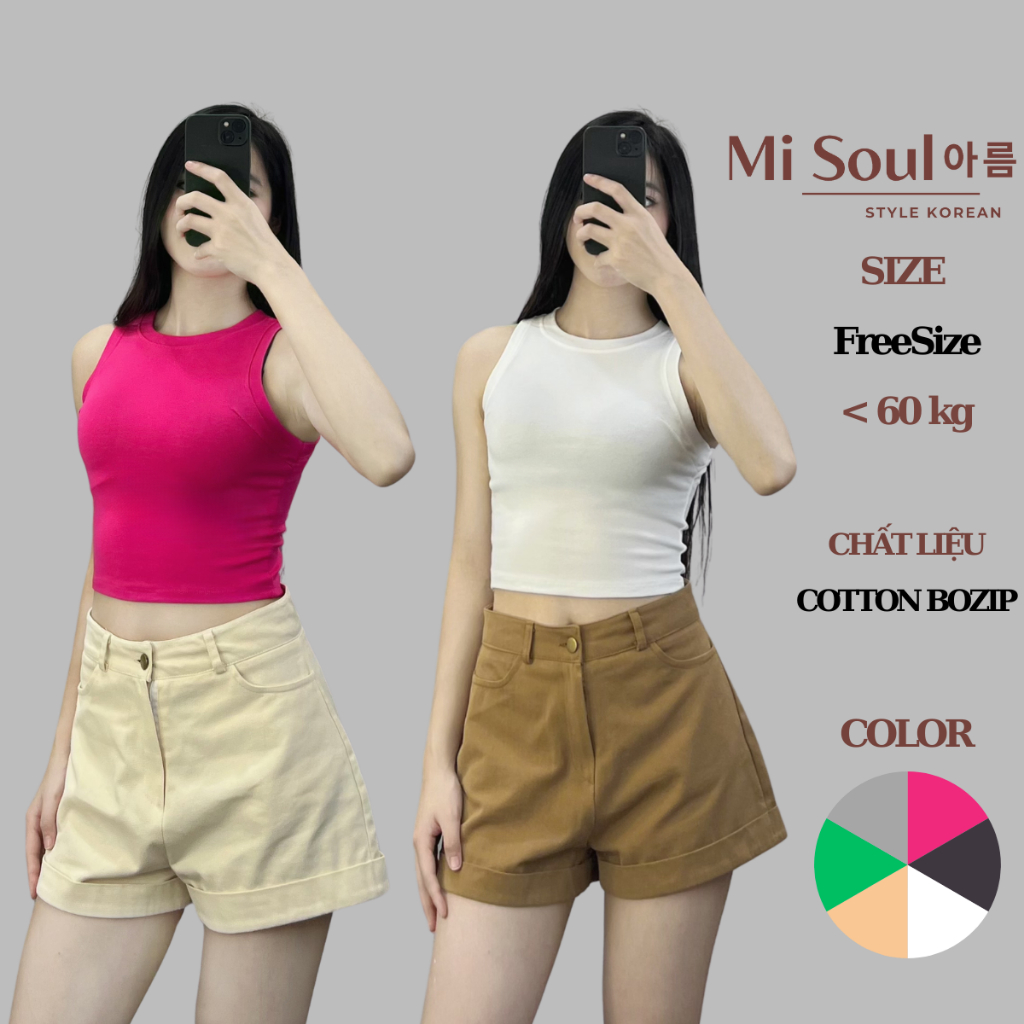 Misoul cool Cotton halter neck cropped tank top from 187 for women