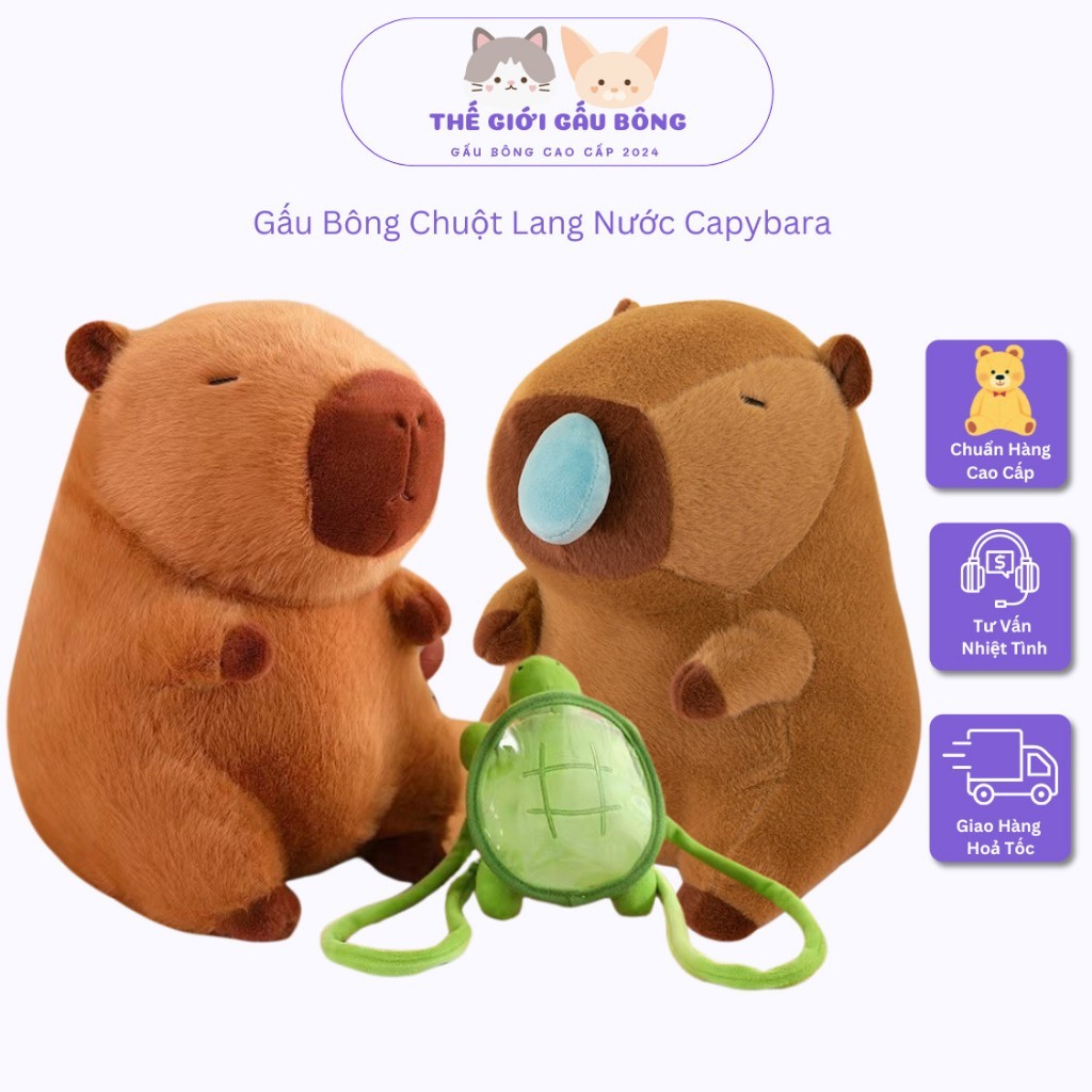 Capybara Mouse Teddy Bear Super Cute Beautiful Turtle Backpack, High ...