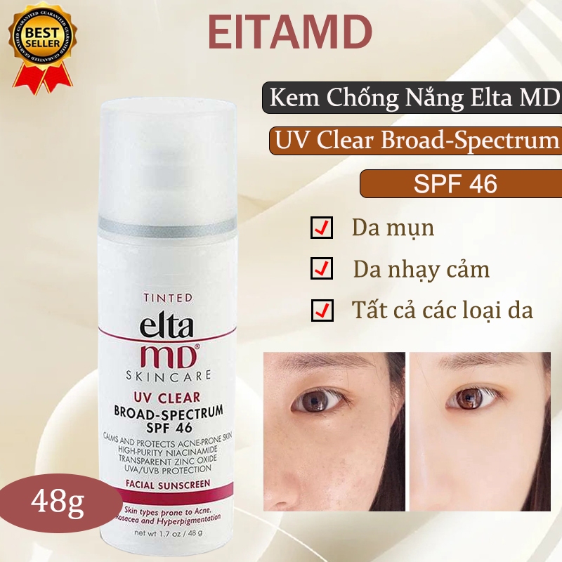 Elta md spf 46 uv clear broad spectrum sunscreen 48g hyperpigmentation