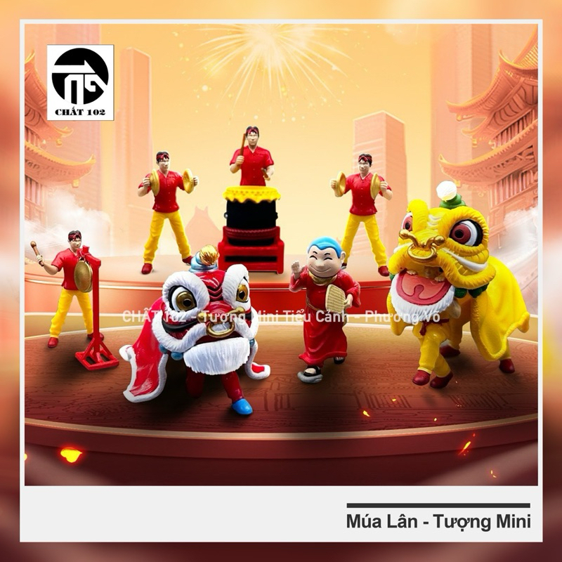 Mini Lion Dance Model - Lion Dance Folk Statue - Tiny Model | Shopee ...