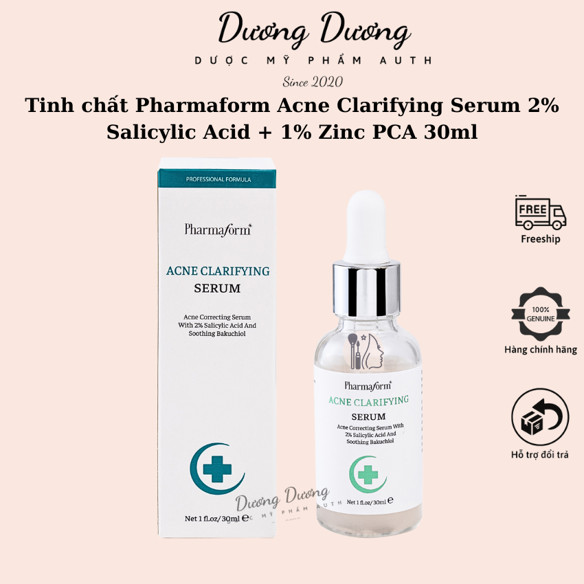 Pharmaform Acne Clarifying Serum 2% Salicylic Acid + 1% Zinc PCA 30ml ...