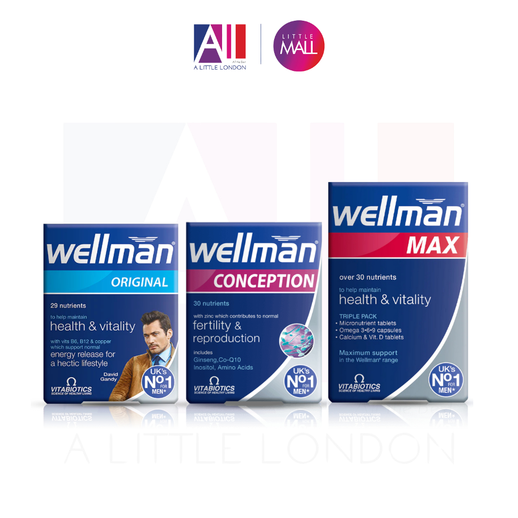 Vitabiotics Wellman Max/Original/Conception Men's Vitamin Supplement ...