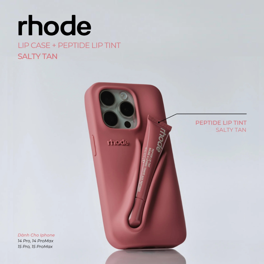Rhode Lip Case Shortcake, Peach Pit, Guava Spritz, Salty Tan