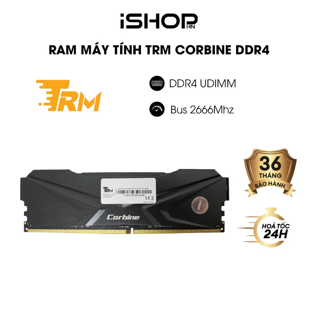 Ram TRM Corbine DDR4 8GB bus 2666 with heatsink, installed for computer ...