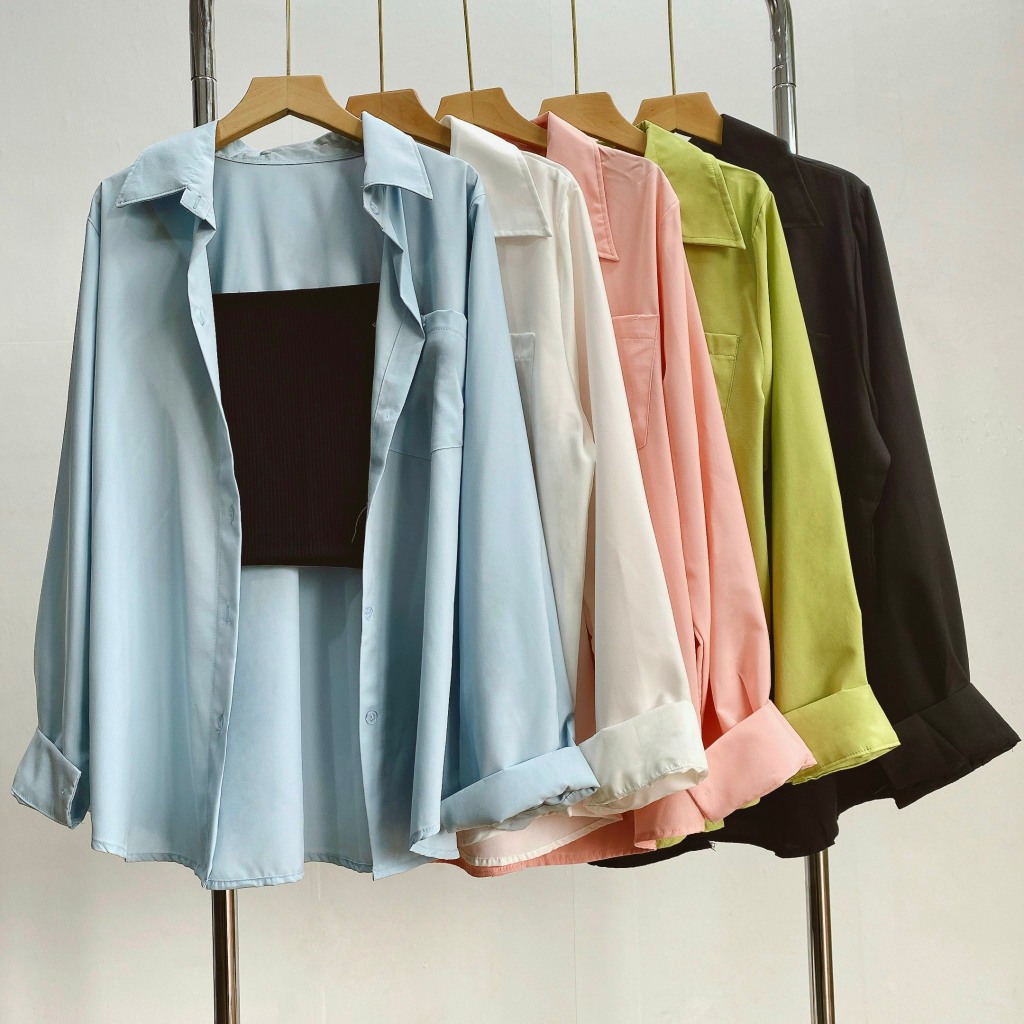 Women's Bigsize shirt Set WITH STRAP SHIRT 60-95kg long sleeves with ...