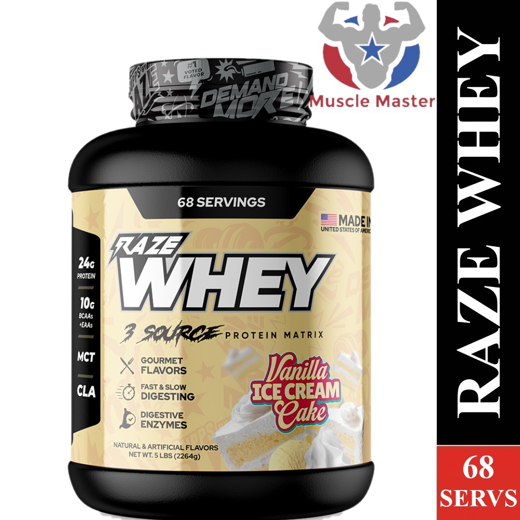 Whey Protein Supports Muscle Development + MCT, CLA Lose Fat RAZE WHEY ...
