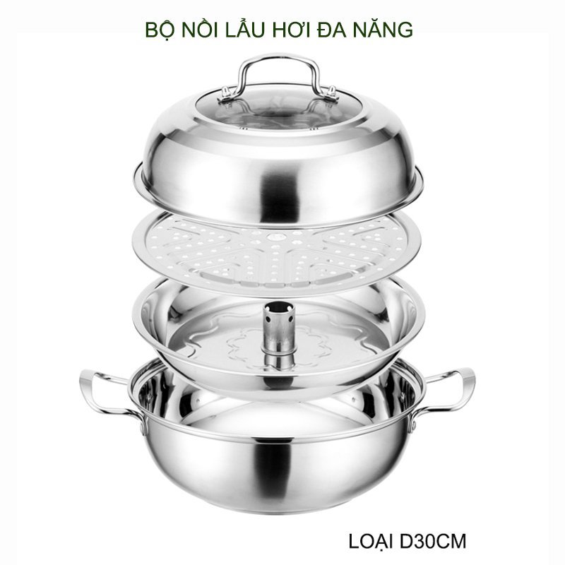 Steam hot pot set, multifunction steamer made of 201 stainless steel