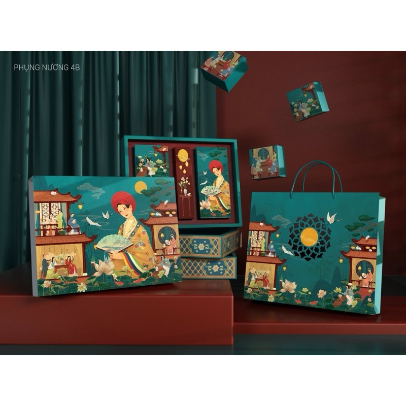 Trung thu Phung Duong Box 4 Cakes And 1 Tea, Beautiful Model 2024 ...