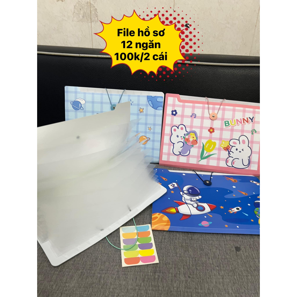 Very cute cartoon A4 Document Bag File with 12 Compartments | Shopee ...