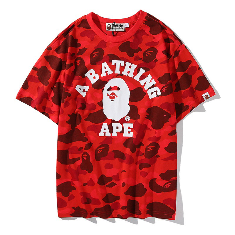 Bape t shirt red best sale